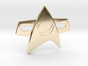 Star trek comm science badge late 24th century in 14k Gold Plated Brass