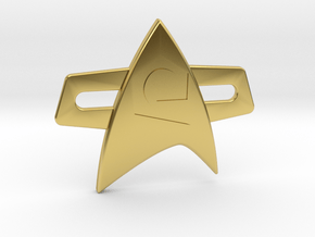 Star trek comm Engineer badge late 24th Century in Polished Brass