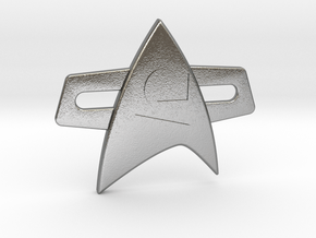Star trek comm Engineer badge late 24th Century in Natural Silver