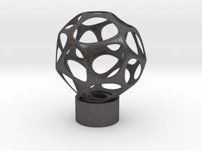 Lamp Voronoi Sphere in Dark Gray PA12 Glass Beads