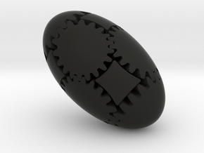 3D ellipse gear-T18M2-60X35-STEP in Black Smooth Versatile Plastic