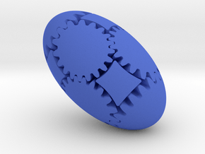 3D ellipse gear-T18M2-60X35-STEP in Blue Smooth Versatile Plastic