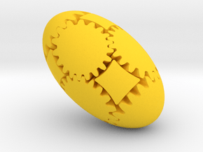 3D ellipse gear-T18M2-60X35-STEP in Yellow Smooth Versatile Plastic