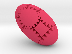 3D ellipse gear-T18M2-60X35-STEP in Pink Smooth Versatile Plastic