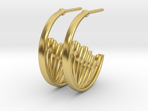 Mitosis Anaphase Hoops - Science Jewelry in Polished Brass