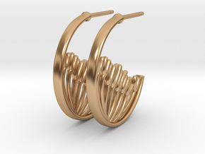 Mitosis Anaphase Hoops - Science Jewelry in Polished Bronze
