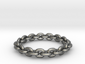 Chain ring All Sizes, Multisize in Fine Detail Polished Silver: 5 / 49