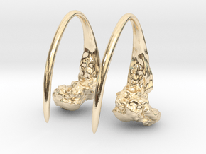 Scrunched paper earrings in 14K Yellow Gold