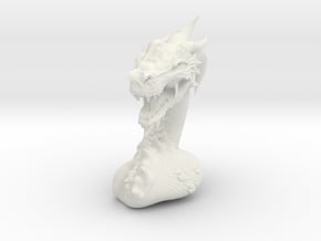 Dragon Bust in White Natural Versatile Plastic