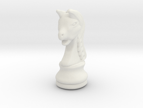 Horse Chess Piece  in White Natural Versatile Plastic