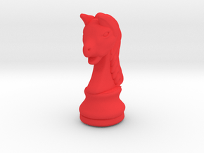 Horse Chess Piece  in Red Smooth Versatile Plastic