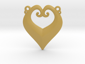 Heart Pendant in Tan Fine Detail Plastic