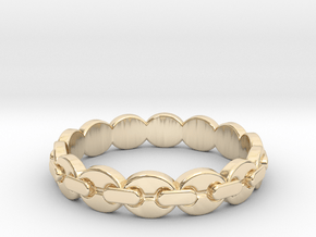 Coffee bean chain ring all sizes, multisize in 14K Yellow Gold: 5 / 49