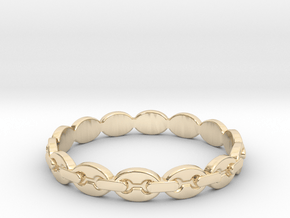 Coffee bean chain ring all sizes, multisize in 14k Gold Plated Brass: 11.5 / 65.25