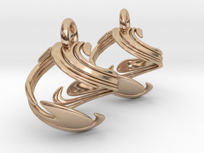 Water Swirl Earrings (1st edition) in 9K Rose Gold : Extra Small
