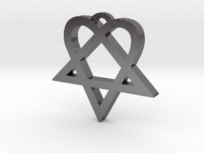 Heartagram (S) in Processed Stainless Steel 316L (BJT)