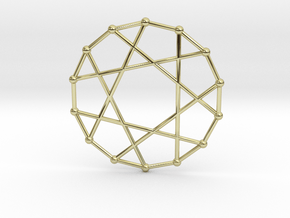 Heawood Graph Pendant in 18k Gold Plated Brass