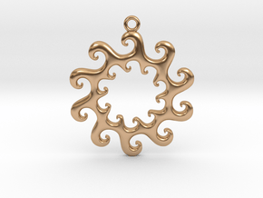 Wavy Pendant in Polished Bronze