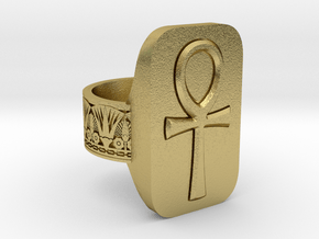 Ankh Ring in Natural Brass: 10 / 61.5