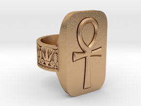 Ankh Ring in Natural Bronze: 10 / 61.5