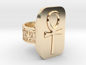 Ankh Ring in 9K Yellow Gold : 12 / 66.5