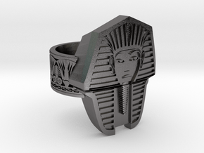 Pharaoh Ring in Processed Stainless Steel 316L (BJT): 10 / 61.5