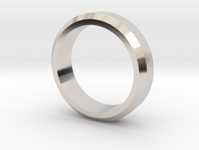 Seno Ring - Simplistc Collection in Rhodium Plated Brass: 5.5 / 50.25