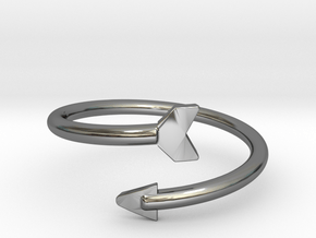 Helical arrow ring All sizes, Multisize in Fine Detail Polished Silver: 5 / 49