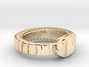 Ouroboros Ring in 14k Gold Plated Brass: 12 / 66.5