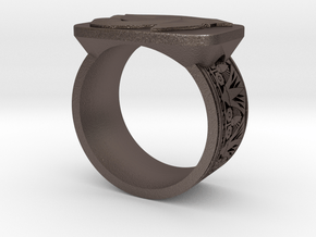 Eye OF Ra Ring in Polished Bronzed-Silver Steel: 10 / 61.5