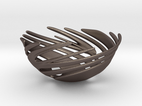 Swirl Bowl (2nd Edition) in Polished Bronzed-Silver Steel