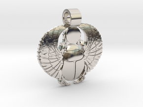 Scarab Beetle Pendant in Platinum