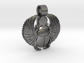 Scarab Beetle Pendant in Processed Stainless Steel 316L (BJT)