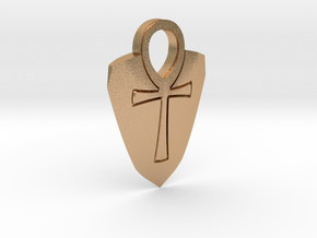 Ankh Guitar Pick Pendant in Natural Bronze