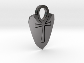 Ankh Guitar Pick Pendant in Processed Stainless Steel 17-4PH (BJT)