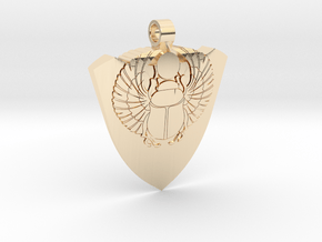 Scarab Beetle Guitar Pick Pendant in 14k Gold Plated Brass