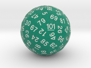 d101 Sphere Dice (British Racing Green) in Matte High Definition Full Color