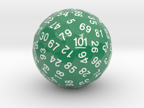 d101 Sphere Dice (British Racing Green) in Smooth Full Color Nylon 12 (MJF)
