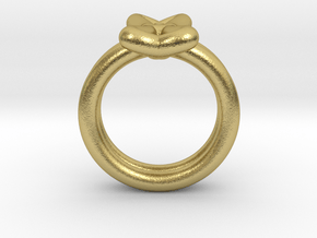 Bowtie Balloon Ring  in Natural Brass