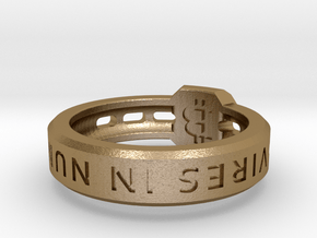 Bitcoin Ring in Polished Gold Steel: 6 / 51.5