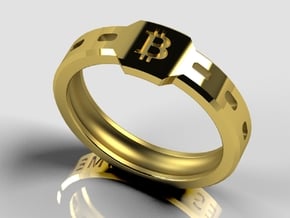 Bitcoin Ring in 14K Yellow Gold: 10 / 61.5