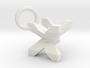 XYZ on a Ring in White Natural Versatile Plastic: 15mm