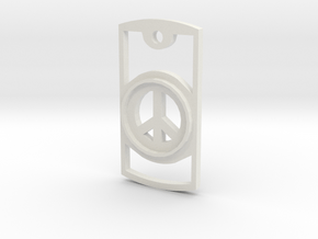 Peace Symbol Necklace in White Natural Versatile Plastic