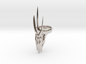 Sauron Ring - Size 5 in Rhodium Plated Brass