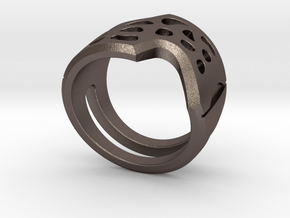 Organic Ring in Polished Bronzed-Silver Steel: 6 / 51.5