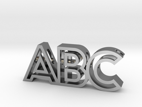 ABC Pendant (Necklace) in Polished Silver