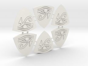 Eye Of Horus / Eye Of Ra Guitar Pick (6 Pack) in White Natural Versatile Plastic