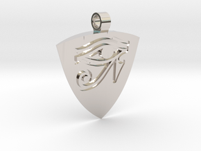 Eye Of Horus / Eye Of Ra Guitar Pick Pendant in Platinum