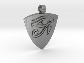 Eye Of Horus / Eye Of Ra Guitar Pick Pendant in Natural Silver