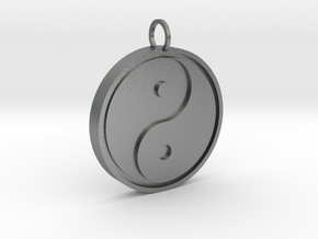 Yin Yang keychain in Natural Silver